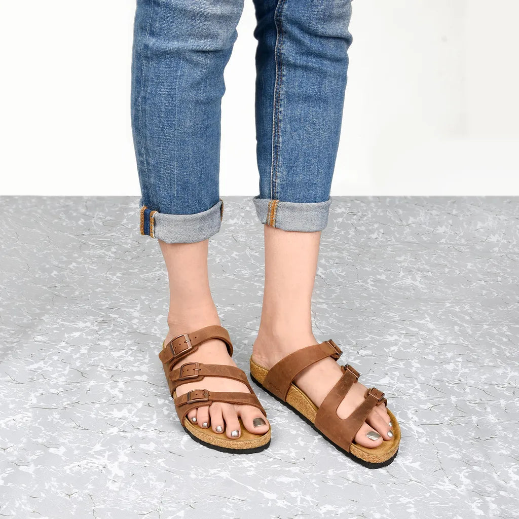 AEROTHOTIC - Maiden Tri – Strap Leather Sandals for Women - LC1401