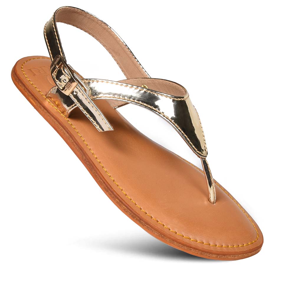 Mirela Women's Strappy Natural Leather Slingback Sandals