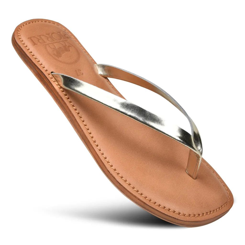 Piorri Aeris Women's Genuine Leather Comfort Slide Sandals - PL3293
