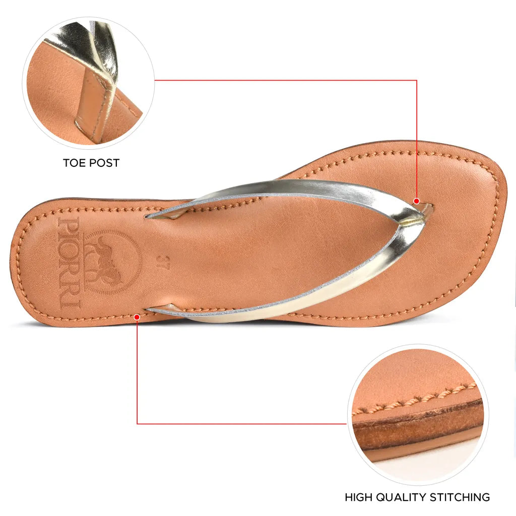 Piorri Aeris Women's Genuine Leather Comfort Slide Sandals - PL3293