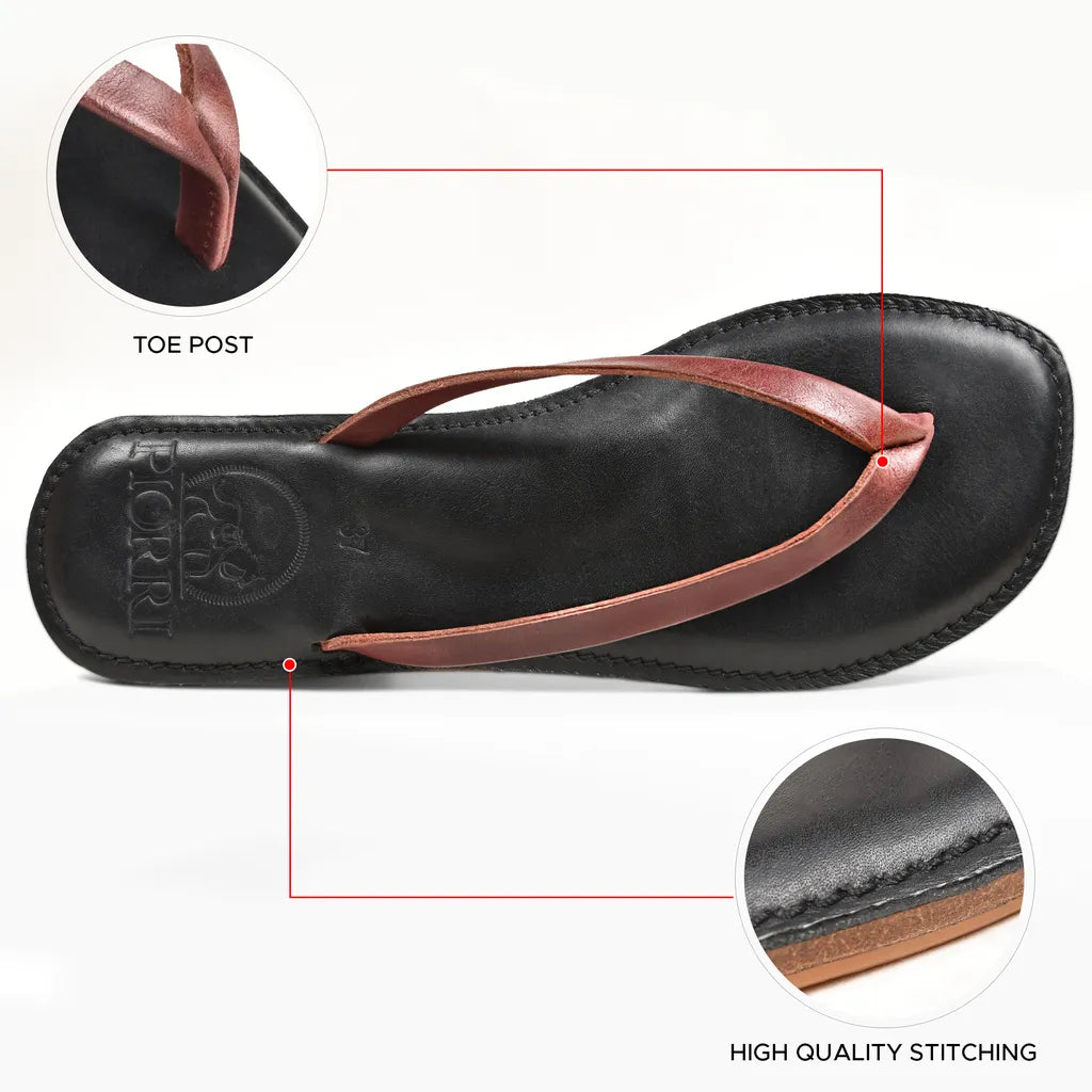 Piorri Aeris Women's Genuine Leather Comfort Slide Sandals - PL3293