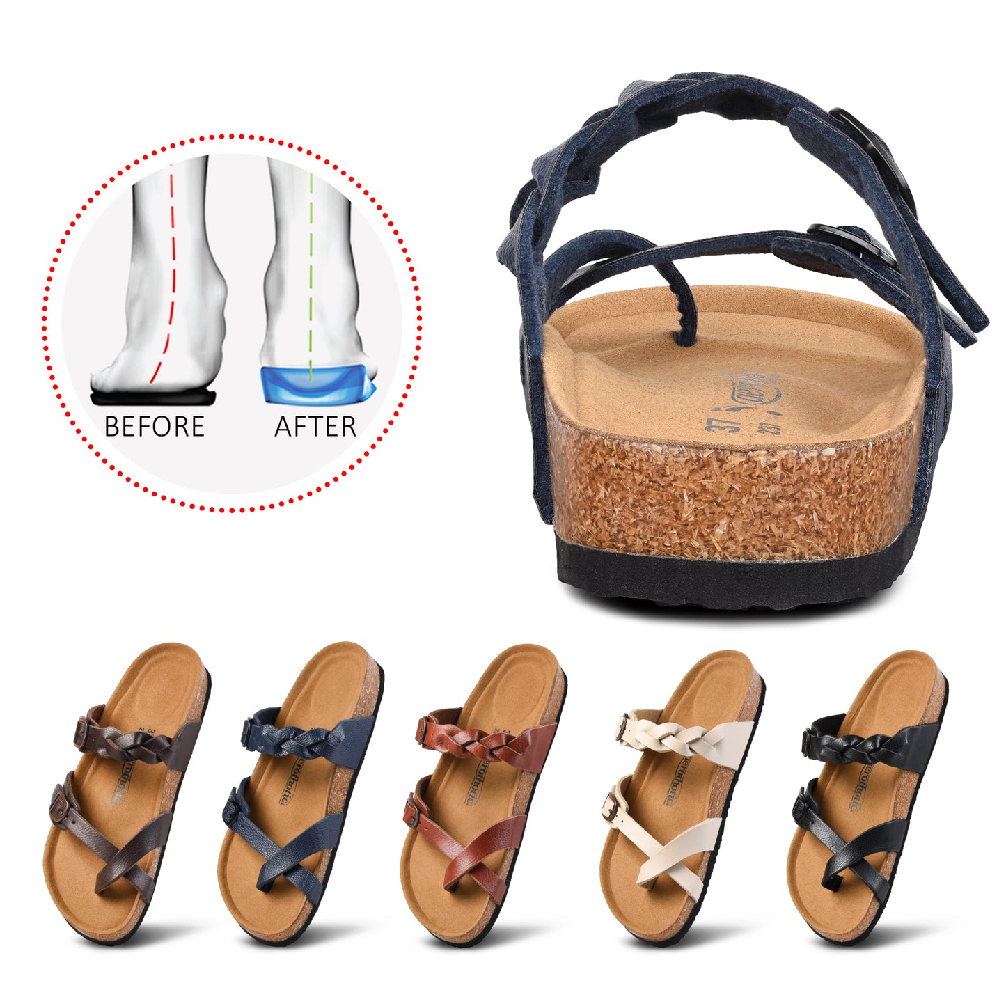 Aerothotic - Irenic Strappy womens Slide Sandals - PU1108