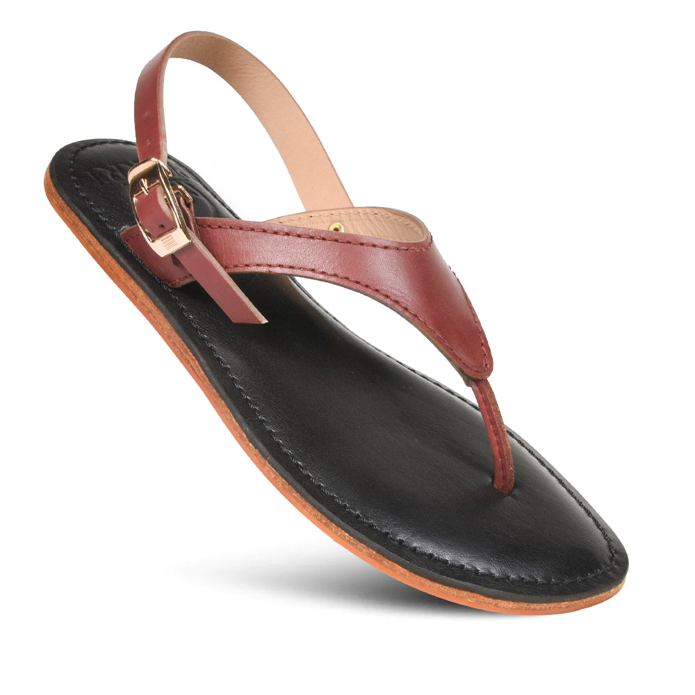 PIORRI by Aerothotic - Mirela Women’s Strappy Natural Leather Slingback Sandals - LK2122