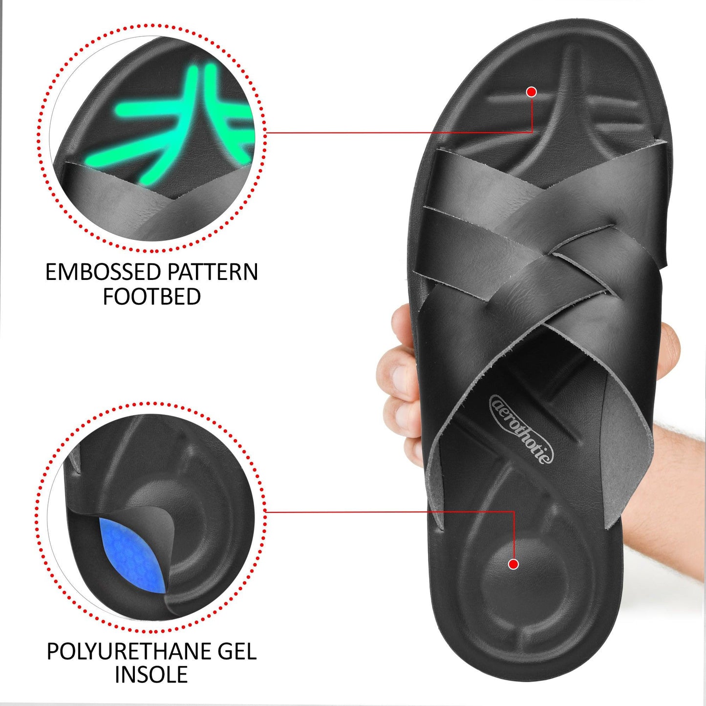 AEROTHOTIC Spruce Men’s Comfortable Fashion Slide Sandals – Original Thailand Imported – M1313