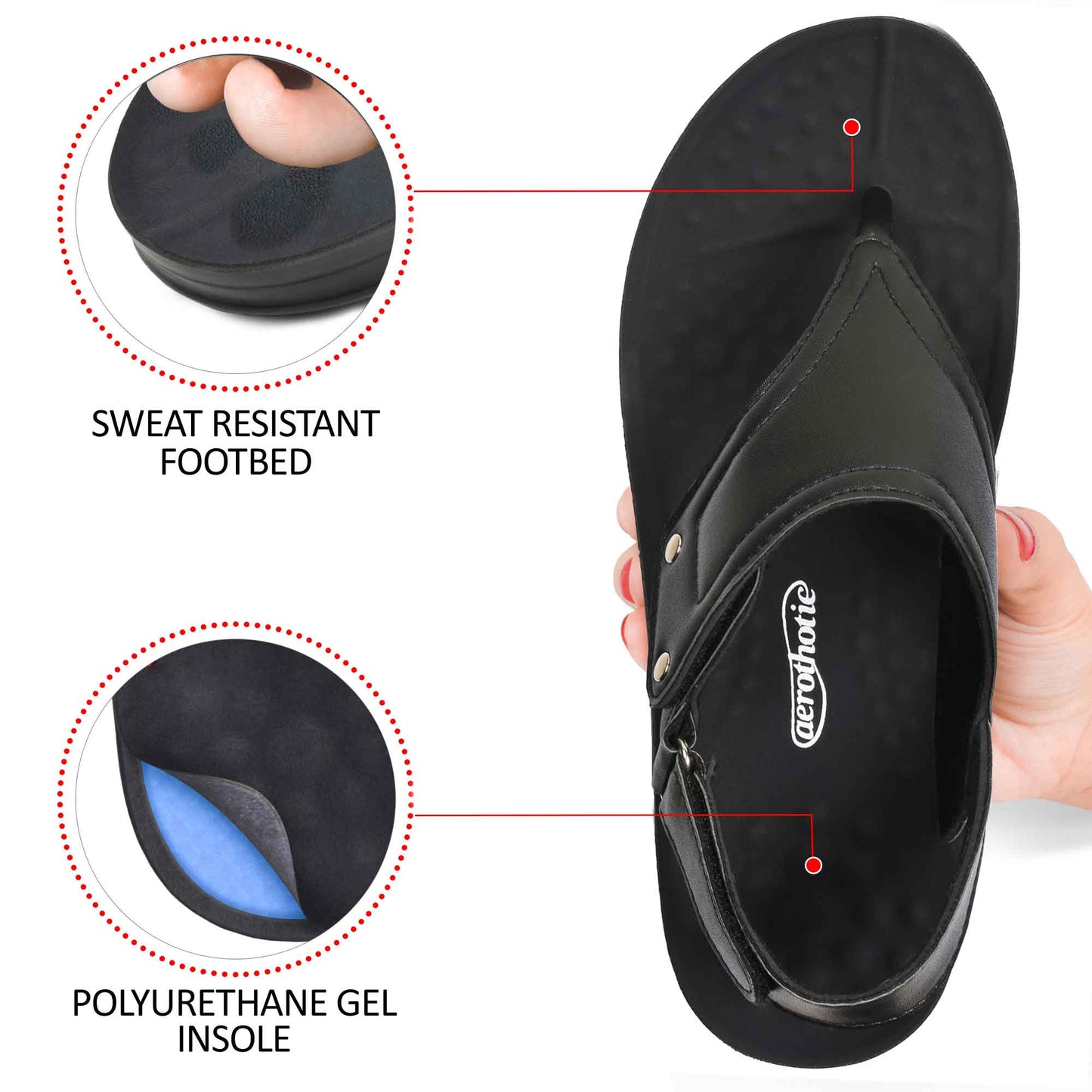 AEROTHOTIC Salus Women’s Adjustable Strap Comfortable Platform Sandals – Original Thailand Imported – L0815