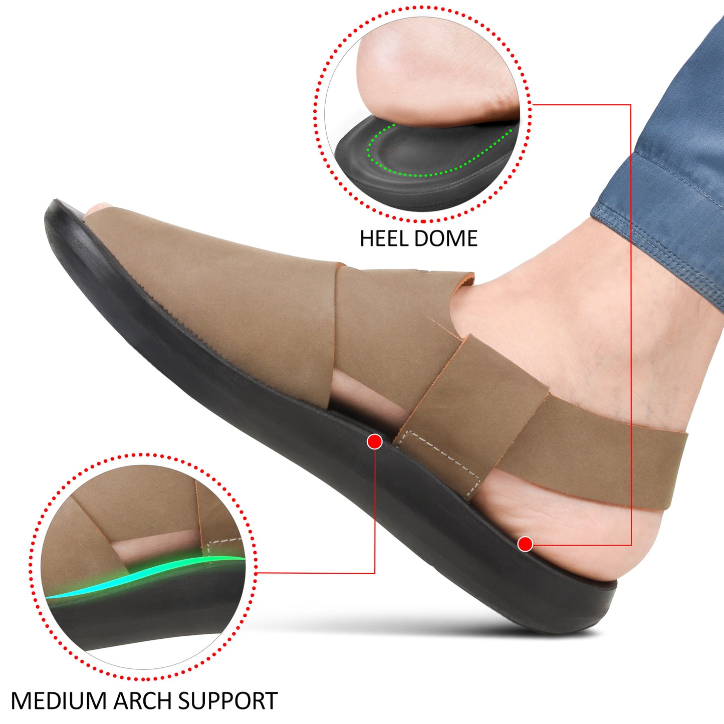 AEROTHOTIC Aether Casual Comfort Peshawari Gents Sandals – Original Thailand Imported – M1108