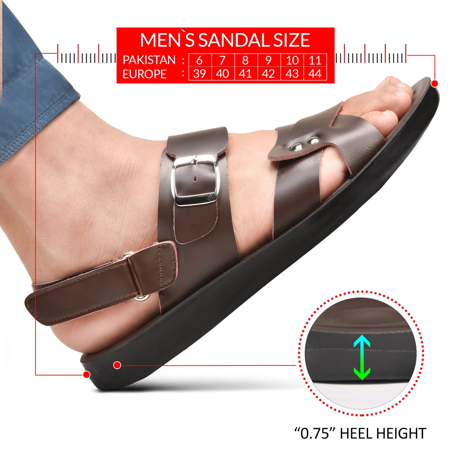 AEROTHOTIC Hemlock Men’s Adjustable Ankle Strap Sandals – Original Thailand Imported – M1311