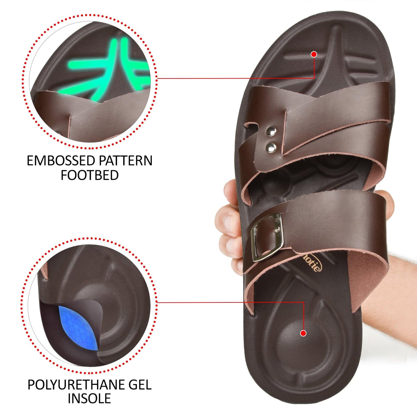 AEROTHOTIC Vitex Men’s Fashion Arch Support Slide Sandals – Original Thailand Imported – M1312