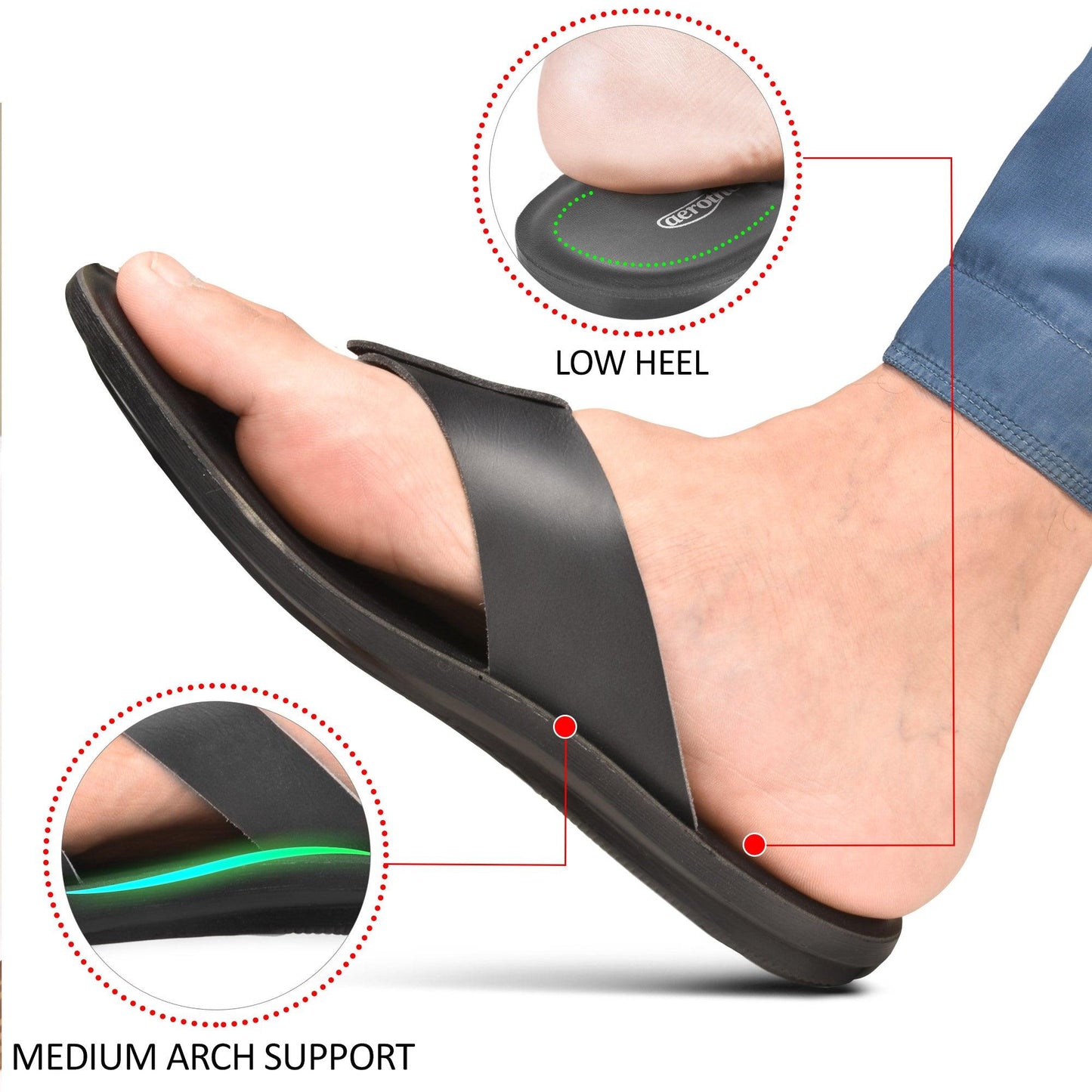 AEROTHOTIC Cercis Men’s Comfortable Toe Post Summer Flip Flops – Original Thailand Imported – M1703
