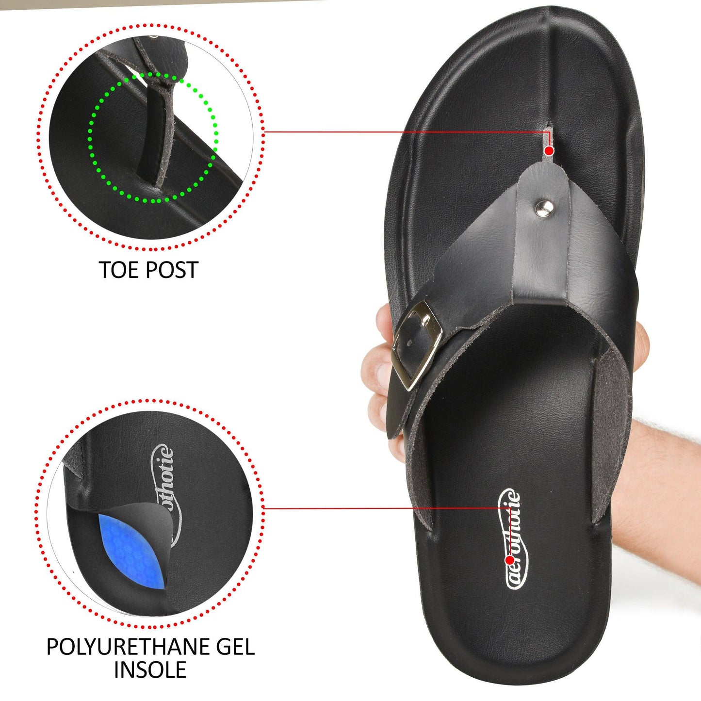 AEROTHOTIC Cercis Men’s Comfortable Toe Post Summer Flip Flops – Original Thailand Imported – M1703