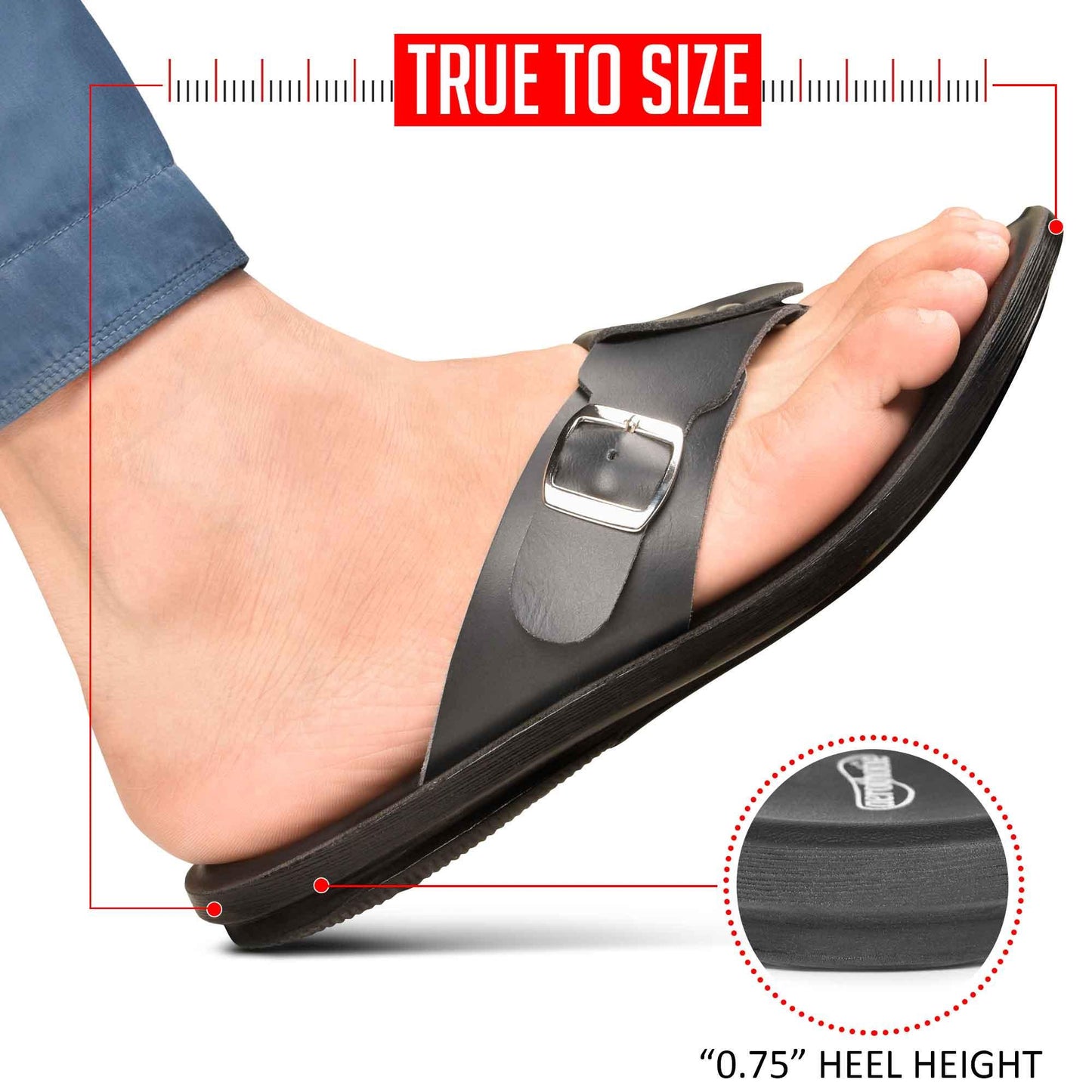 AEROTHOTIC Cercis Men’s Comfortable Toe Post Summer Flip Flops – Original Thailand Imported – M1703
