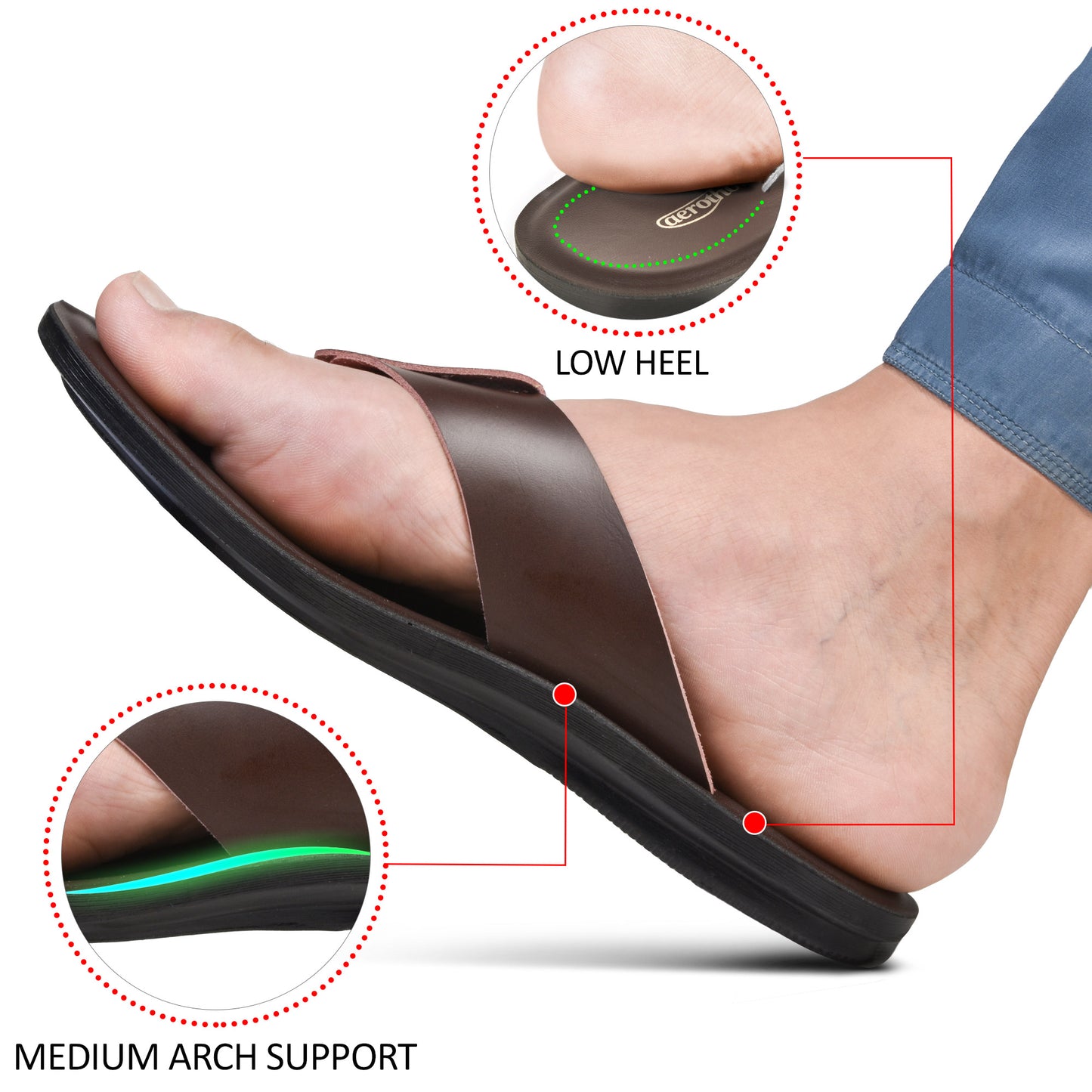 AEROTHOTIC Cercis Men’s Comfortable Toe Post Summer Flip Flops ...