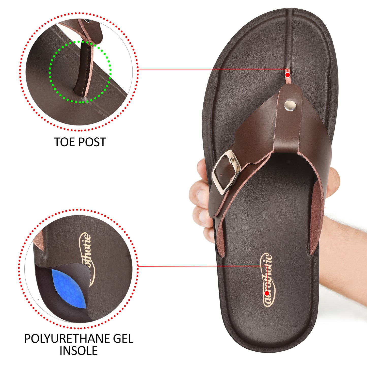 AEROTHOTIC Cercis Men’s Comfortable Toe Post Summer Flip Flops – Original Thailand Imported – M1703