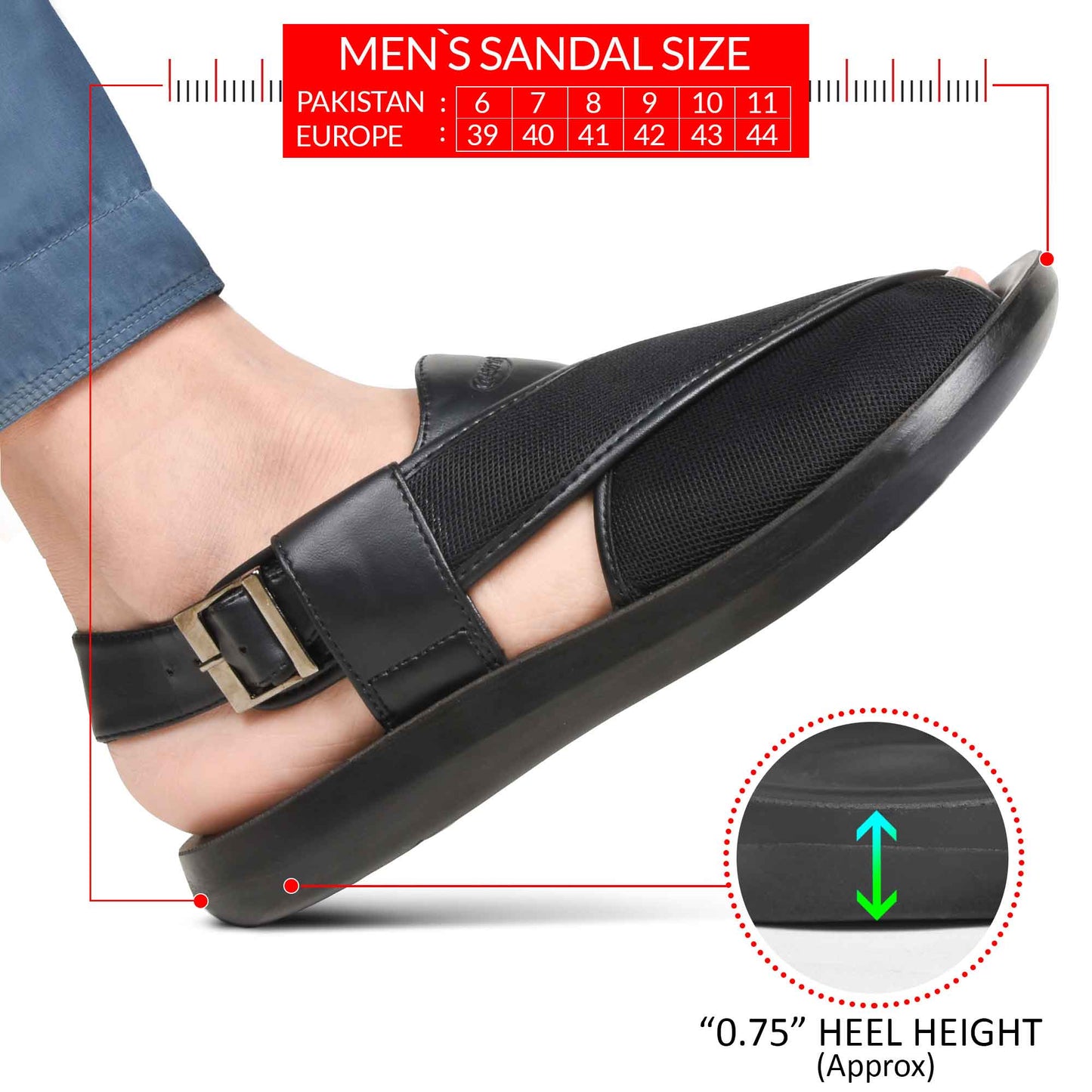 AEROTHOTIC Ansel Synthetic Leather Gents Peshawari Sandals – Original Thailand Imported – M1114