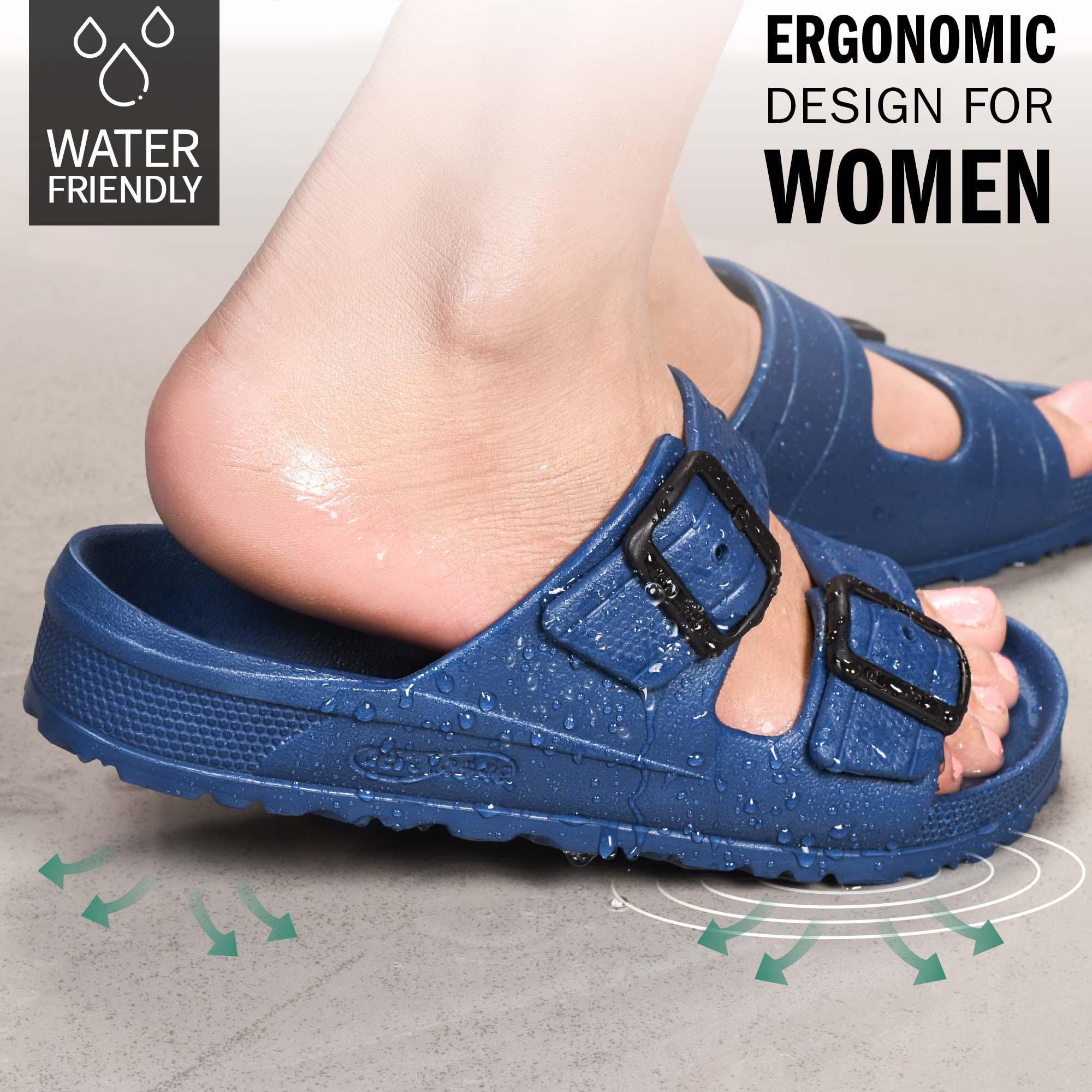 Aerothotic Waterfriendly Eva navy arch support slides womens
