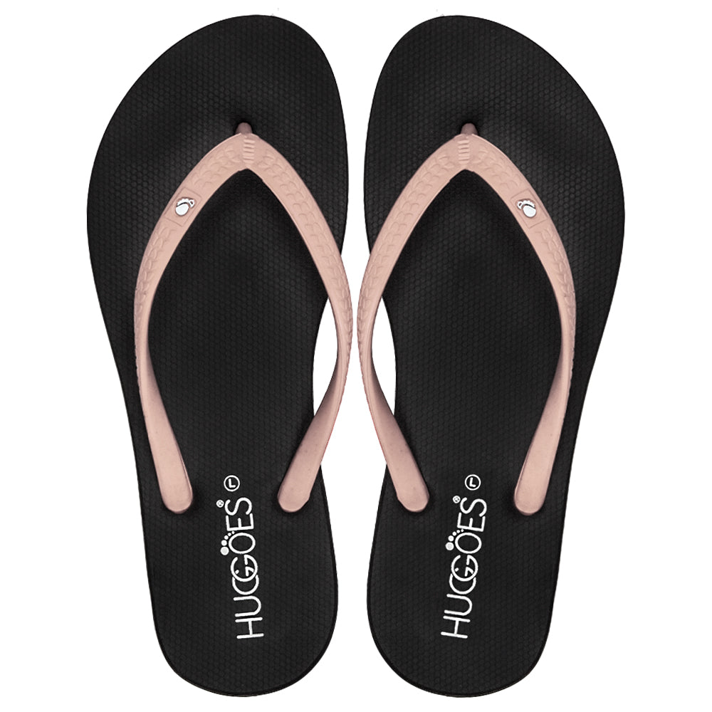Huggoes by Aerothotic - Ebony Women Flip Flops Slippers - Original Thailand Imported - (BK1)