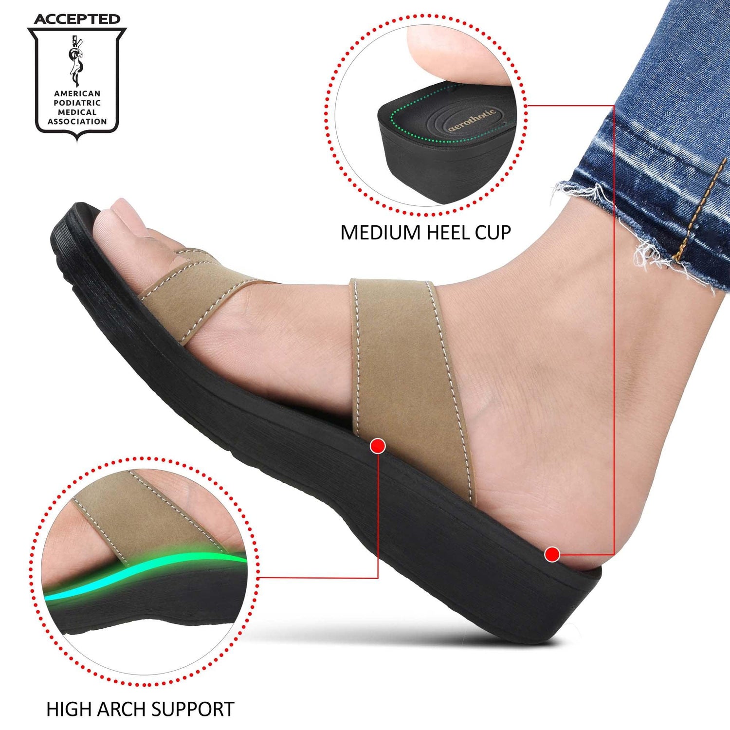 AEROTHOTIC Odal Split Toe Women Arch Support Sandals - Original Thailand Imported - L0342