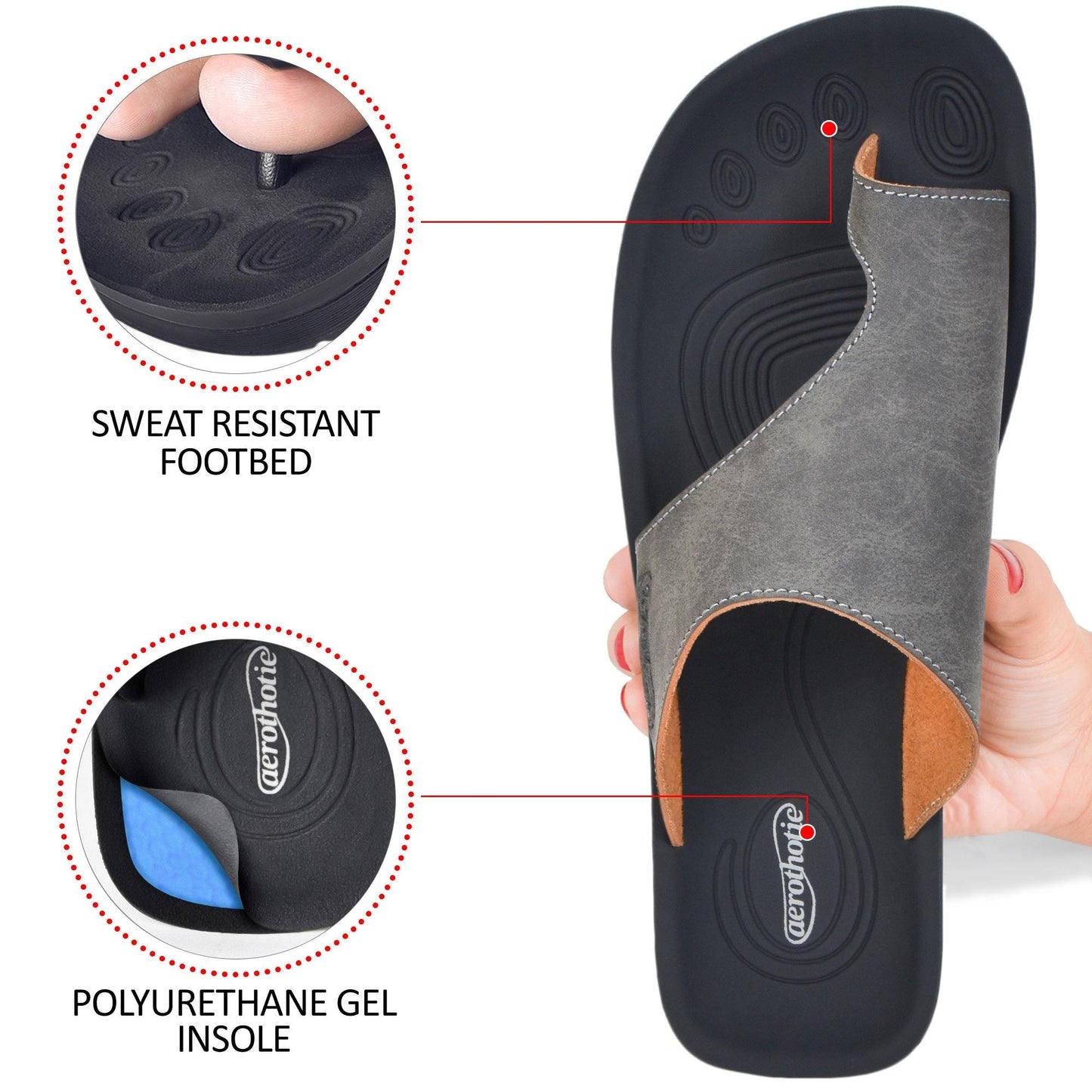 AEROTHOTIC Regan Comfortable Split Toe Womens Sandals - Original Thailand Imported - L0344