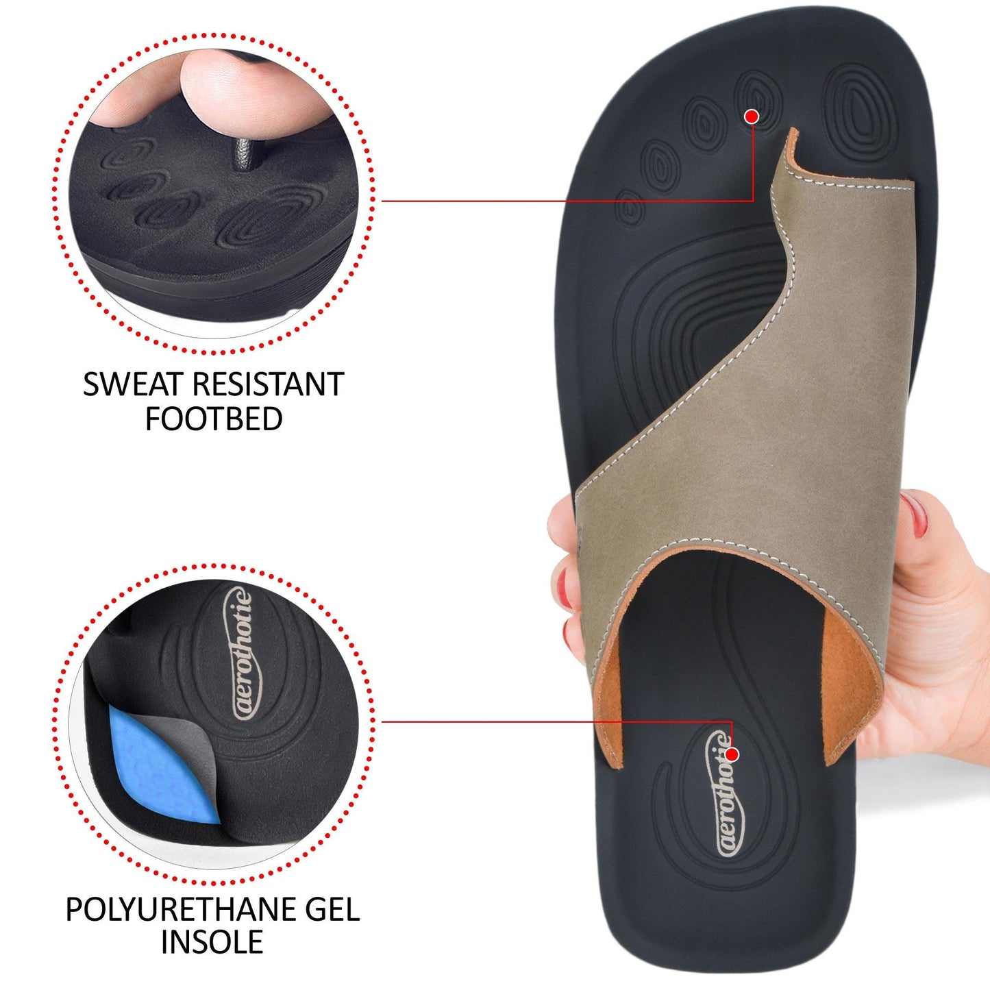 AEROTHOTIC Regan Comfortable Split Toe Womens Sandals - Original Thailand Imported - L0344