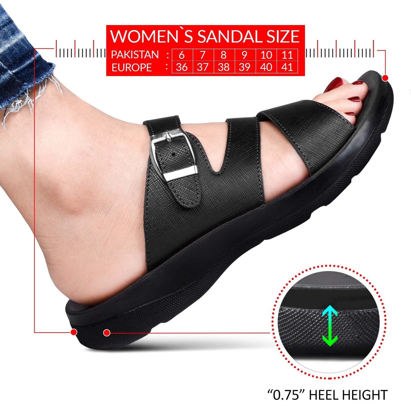 AEROTHOTIC Slit Flair Ladies Comfortable Fashion Sandals - Original Thailand Imported - L0407