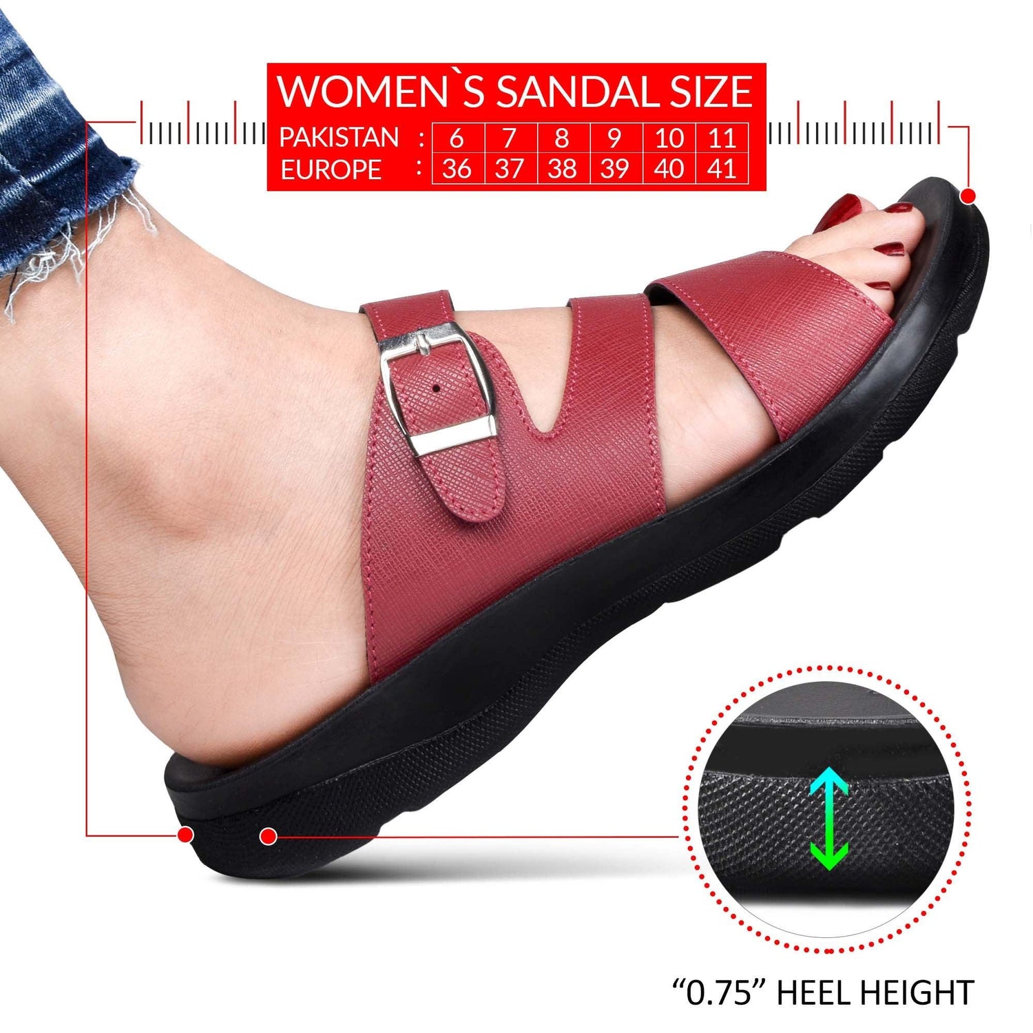 AEROTHOTIC Slit Flair Ladies Comfortable Fashion Sandals - Original Thailand Imported - L0407