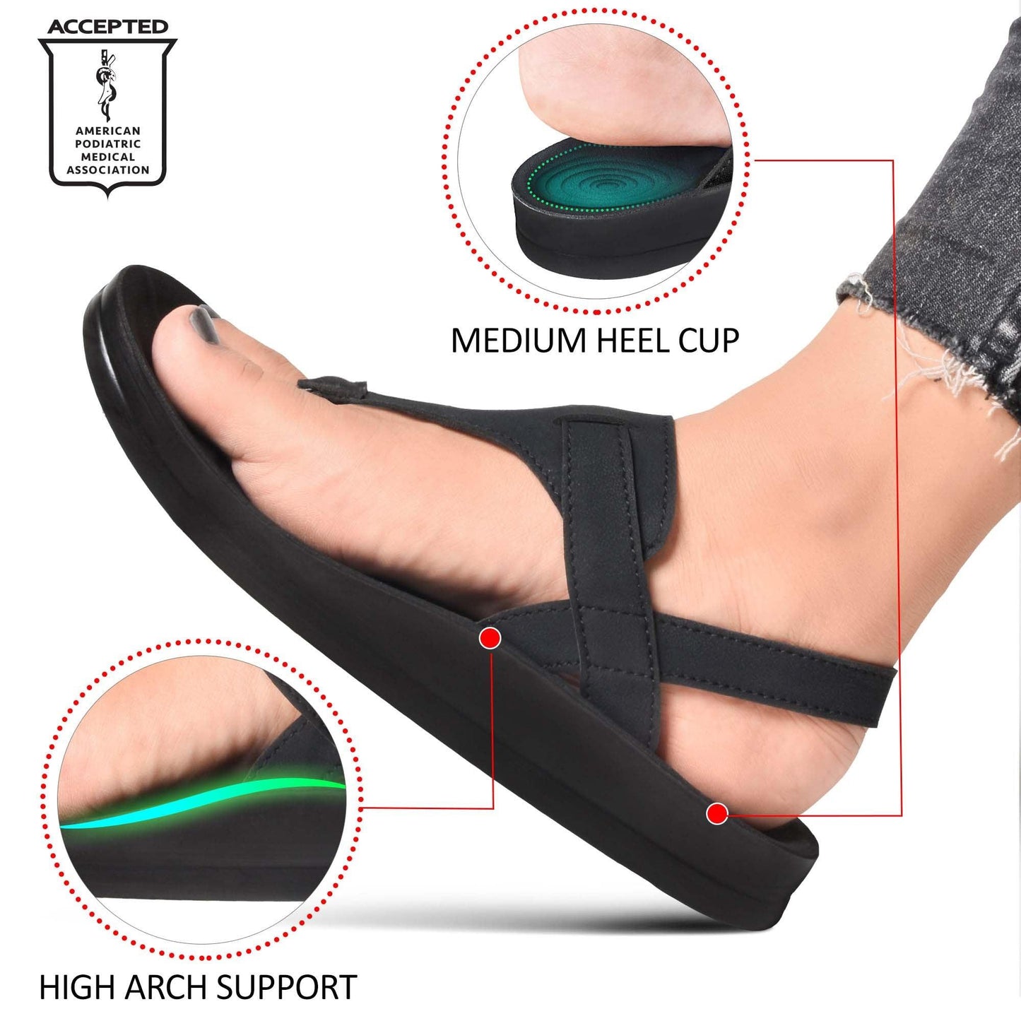 AEROTHOTIC Ridge Ankle strap Sandals - Original Thailand Imported - L0612