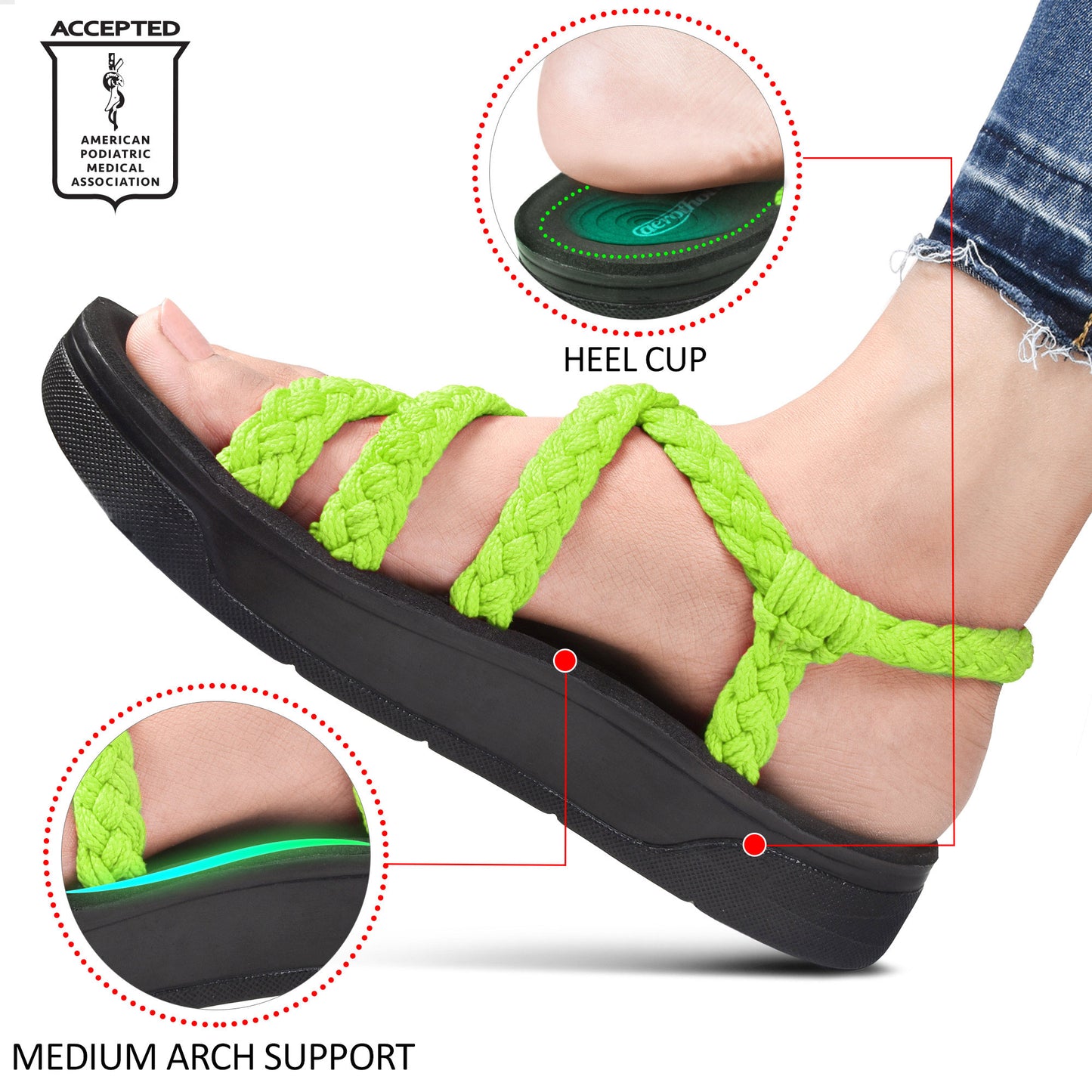 AEROTHOTIC Maris Arch Support Women’s Slingback Sandals - Original Thailand Imported - L1010