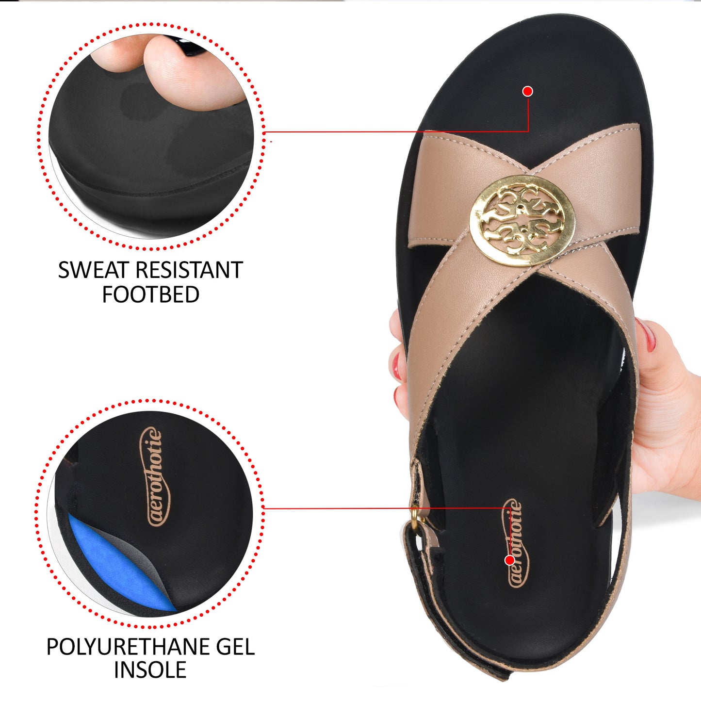 AEROTHOTIC Merak Back Strap Platform Sandals for Women - Original Thailand Imported - L1401