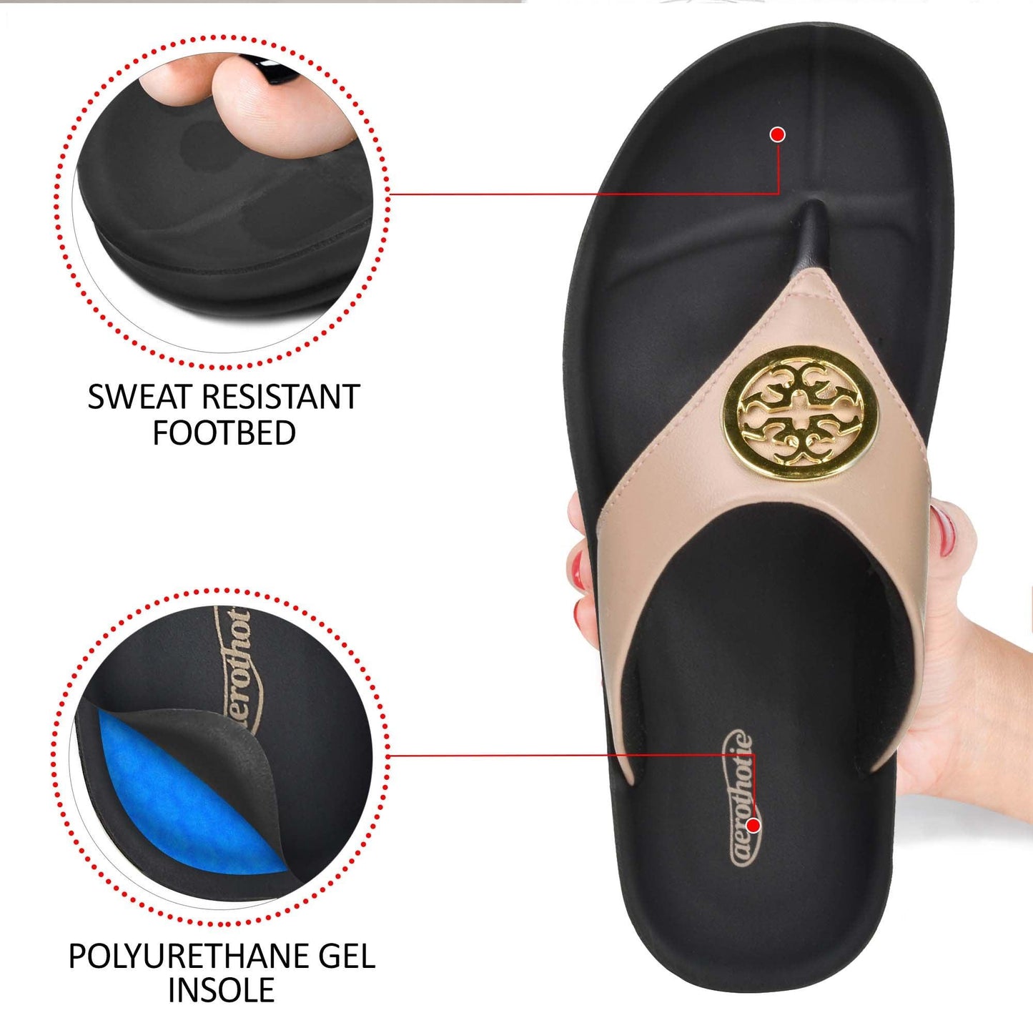 AEROTHOTIC Othila Comfortable Womens Thong Sandals - Original Thailand Imported - L1503