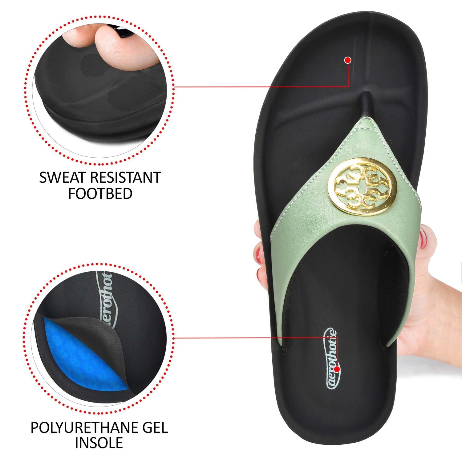 AEROTHOTIC Othila Comfortable Womens Thong Sandals - Original Thailand Imported - L1503