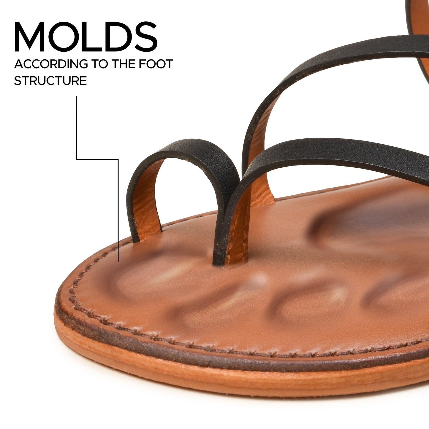 PIORRI by Aerothotic - Acacia Women’s Natural Leather Comfortable Strap Sandals - LK2108