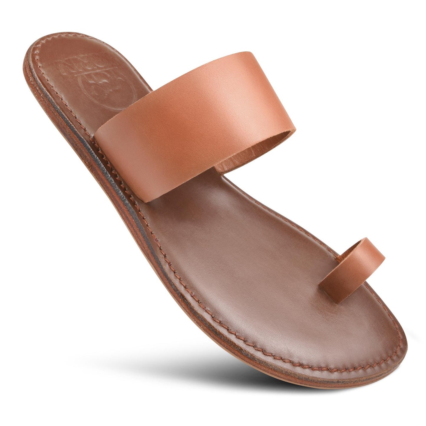 PIORRI by Aerothotic - Hestia Women’s Split Toe Natural Leather Slide Sandals - LK2103