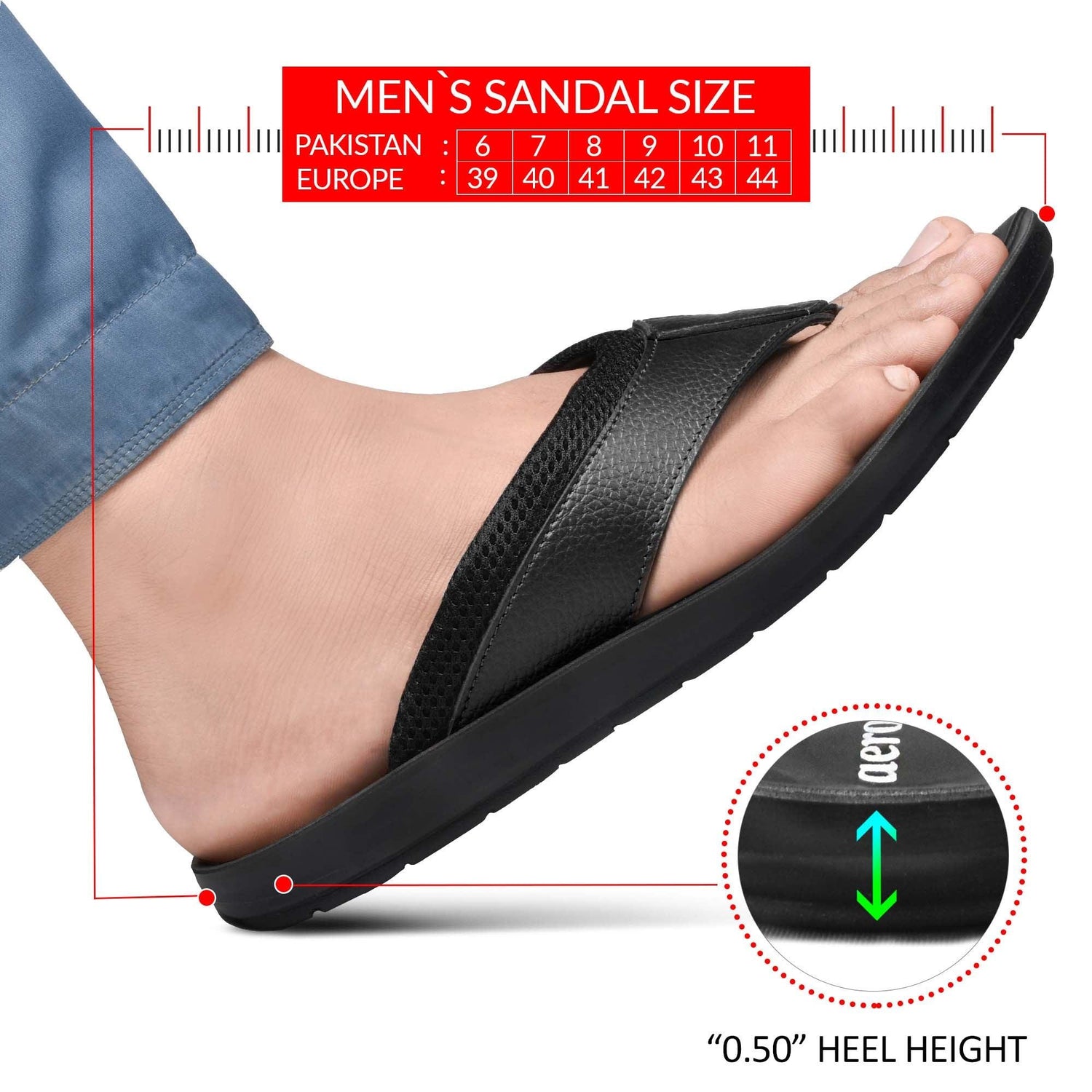 AEROTHOTIC Stork Men's Comfortable Stylish Sandals - Original Thailand Imported - M0705