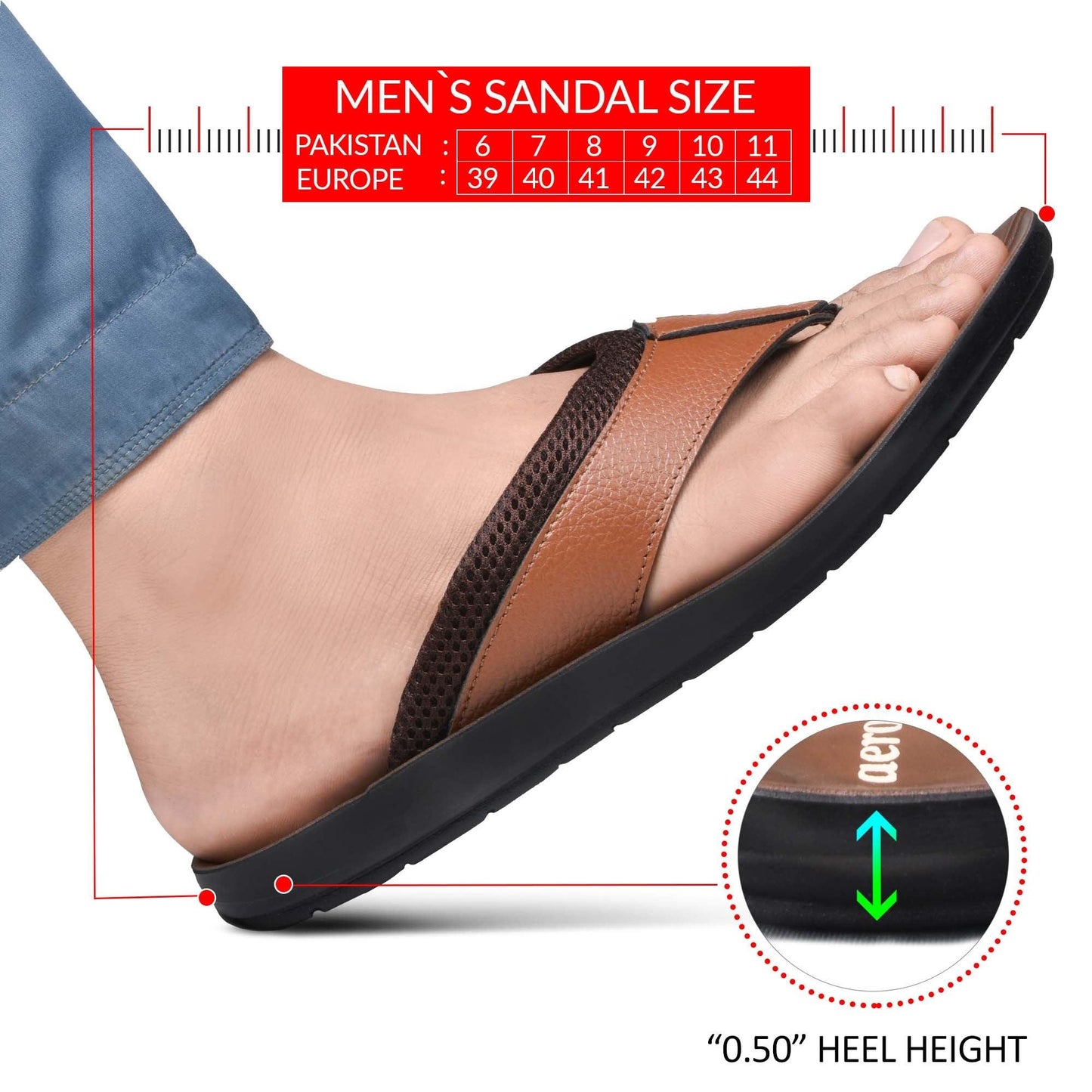 AEROTHOTIC Stork Men's Comfortable Stylish Sandals - Original Thailand Imported - M0705