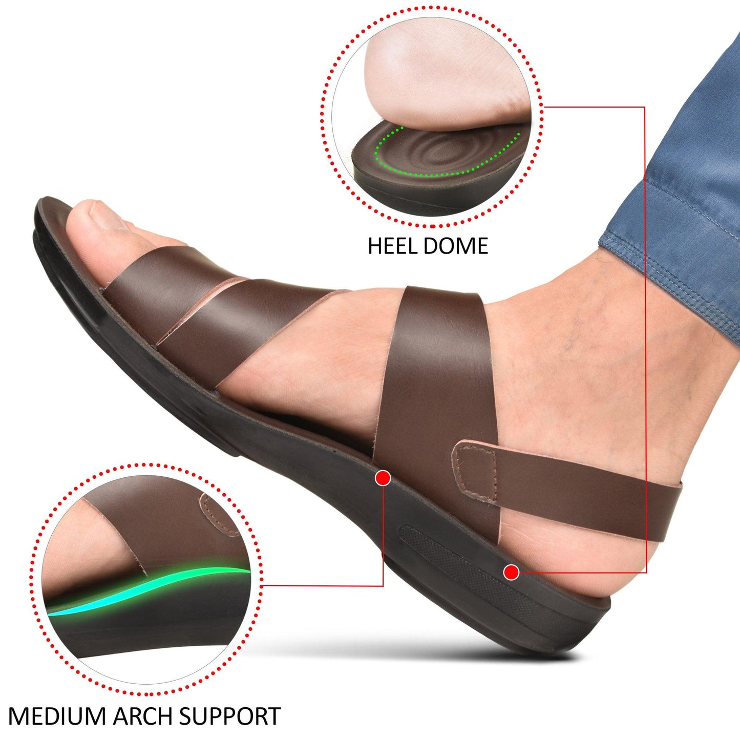 AEROTHOTIC Cedrus Men’s Arch Supportive Backstrap Sandals – Original Thailand Imported – M1213