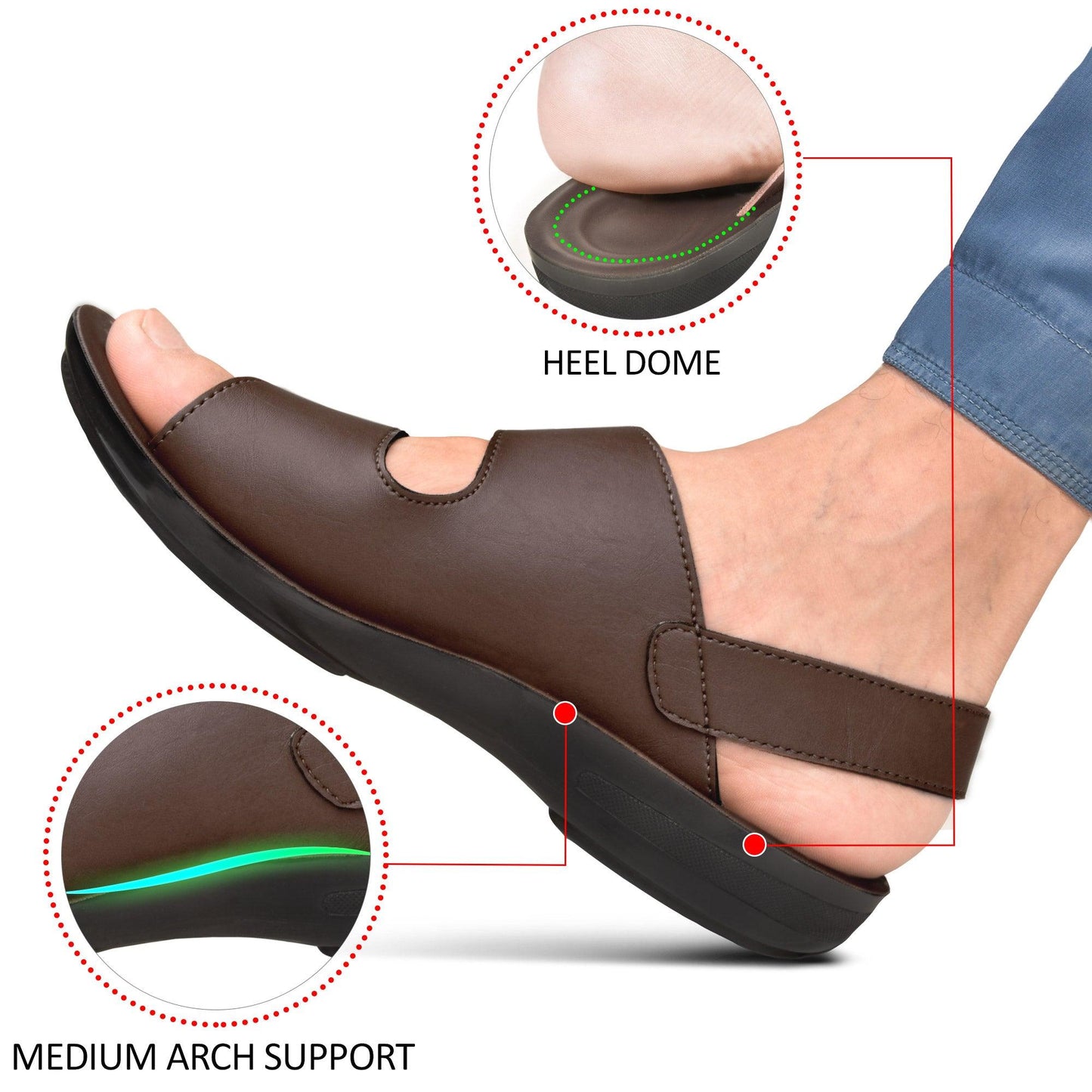 AEROTHOTIC Teak Men’s Casual Fashion Double Strap Sandals – Original Thailand Imported – M1214