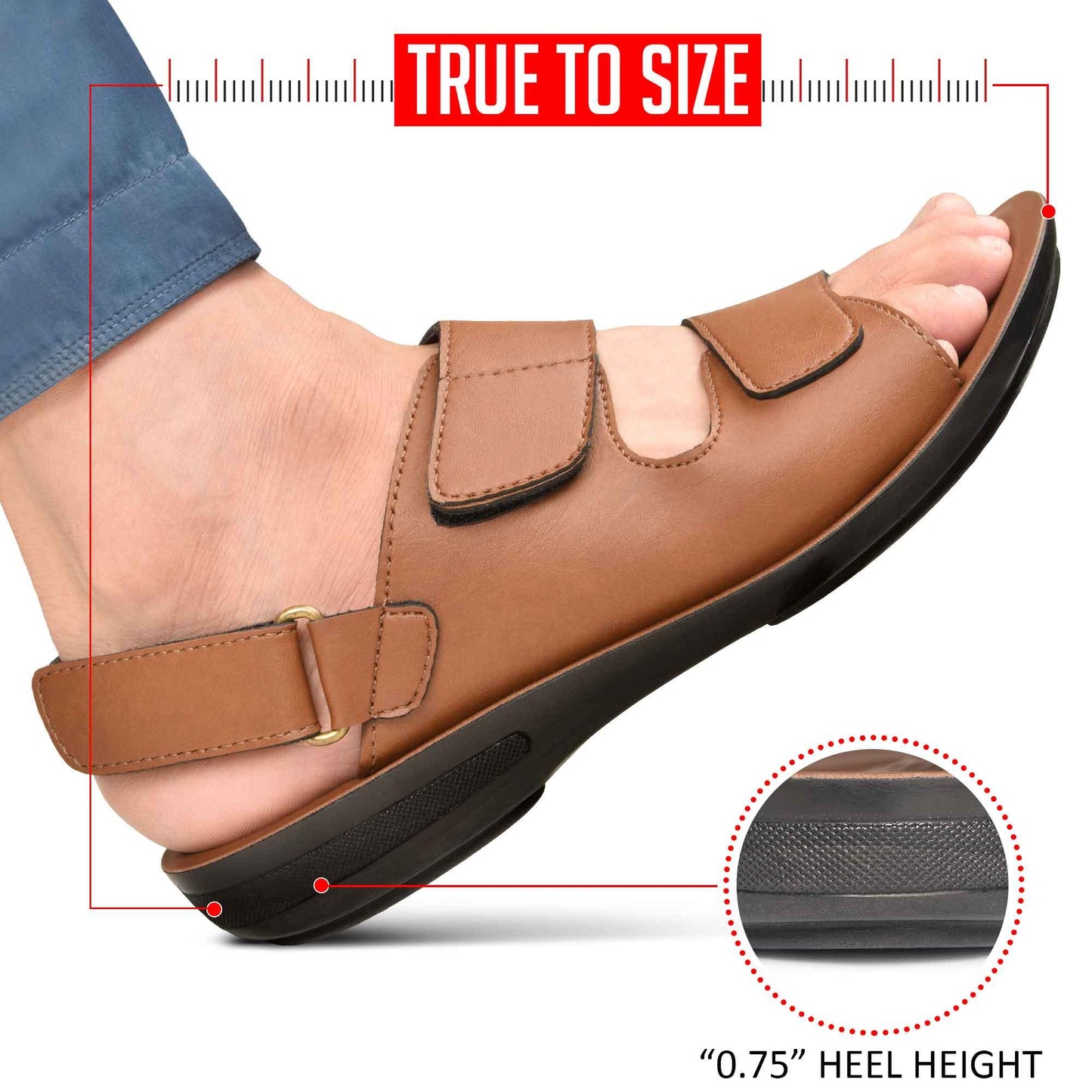 AEROTHOTIC Teak Men’s Casual Fashion Double Strap Sandals – Original Thailand Imported – M1214