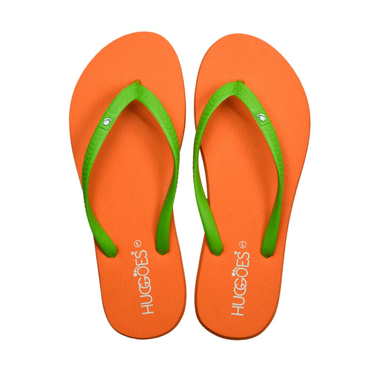 Huggoes By Aerothotic - Monarch Women's Natural Rubber Summer Flip-Flops - Original Thailand Imported - (OR1)