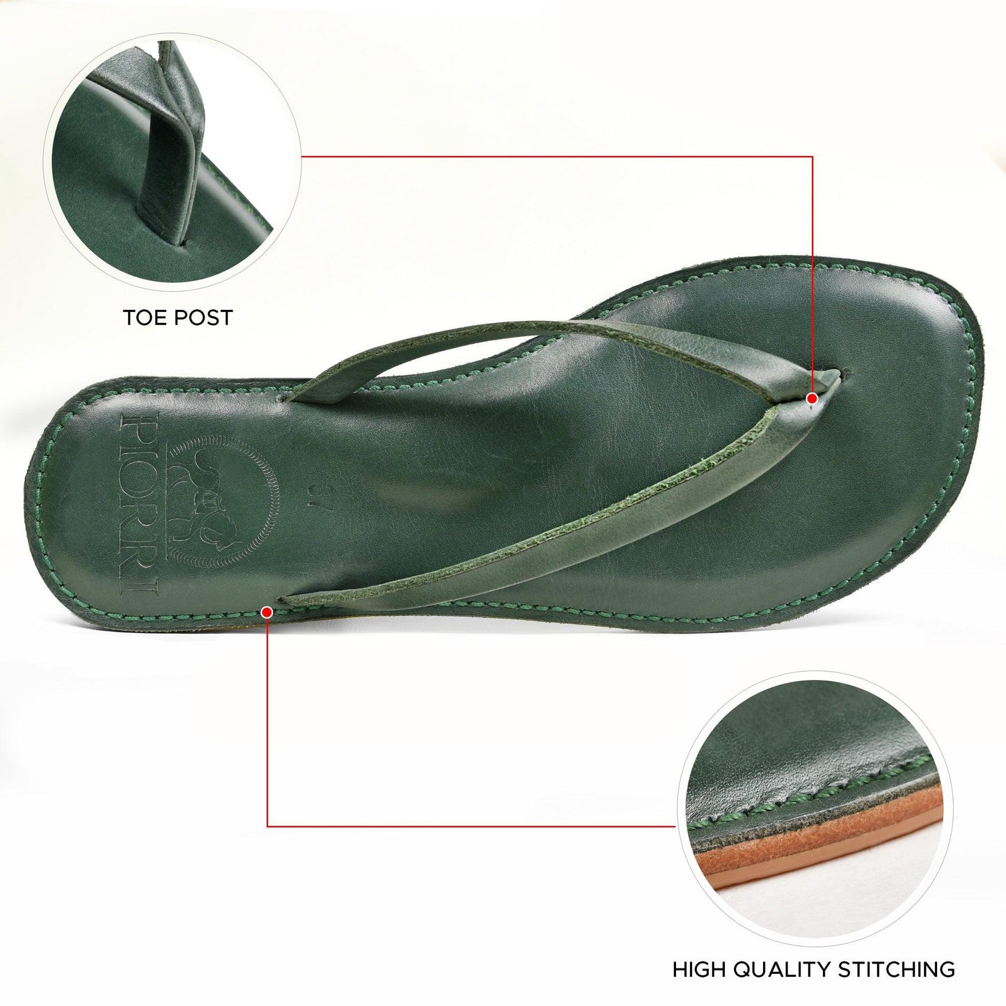 PIORRI by Aerothotic - Aeris Women's Genuine Leather Summer Casual Comfort Flat Slide Sandals - PL3293