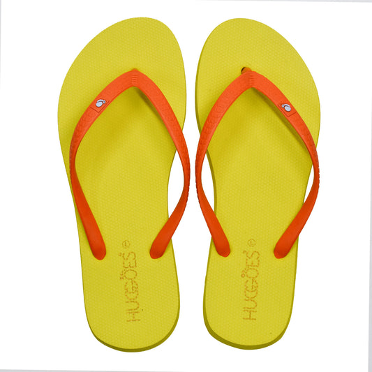 Huggoes By Aerothotic - Flambe Women's Natural Rubber Summer Flip-Flops - Original Thailand Imported - (YL1)